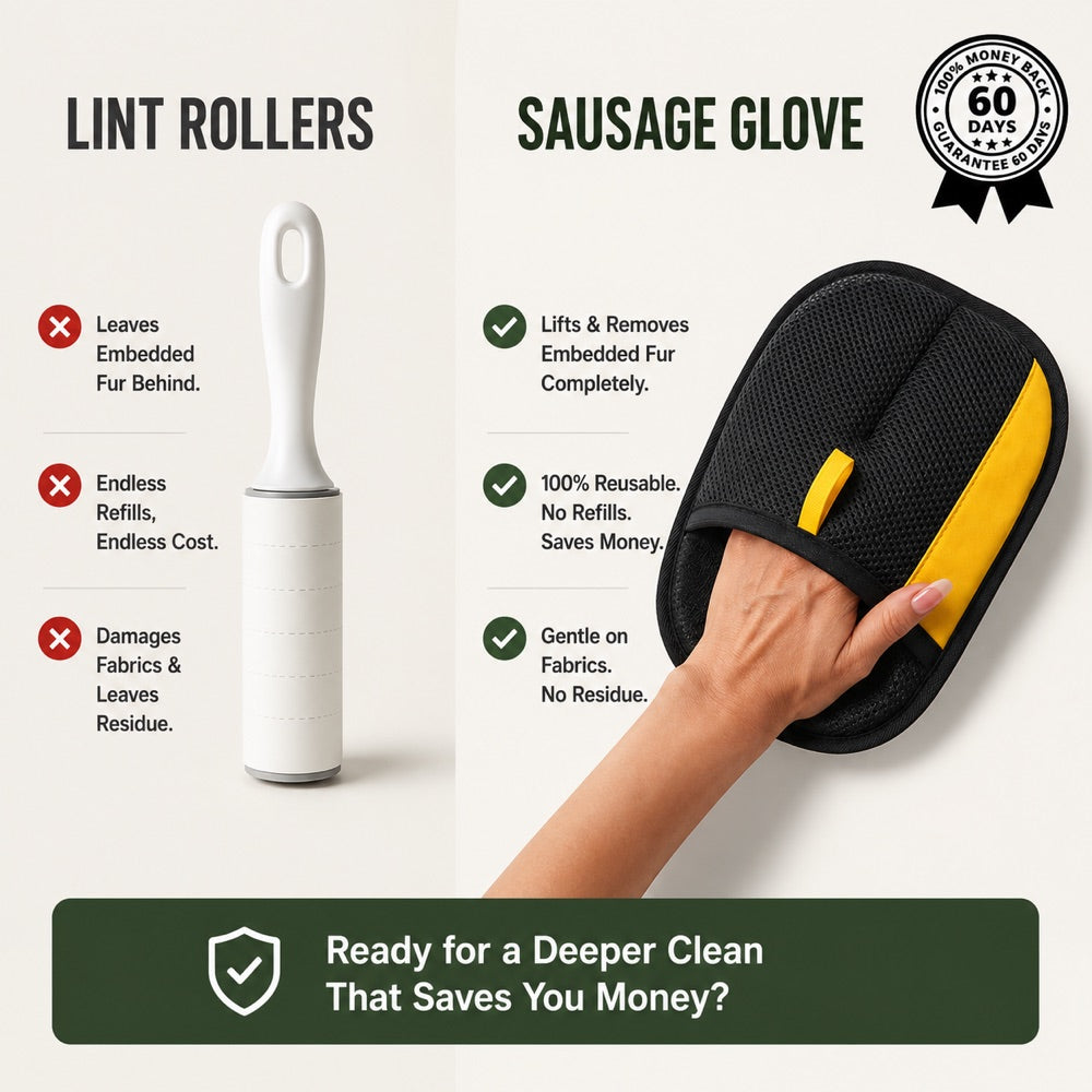 Lint rollers versus the Sausage Glove, reusable and money-saving