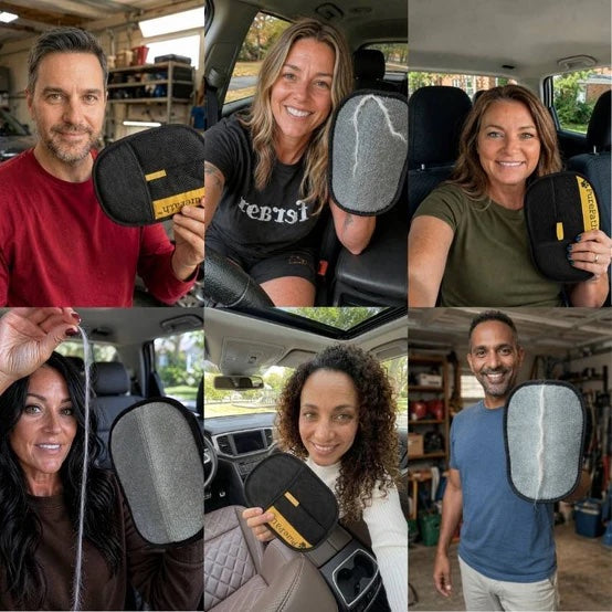 Happy UK dog owners using the Sausage Glove in their cars