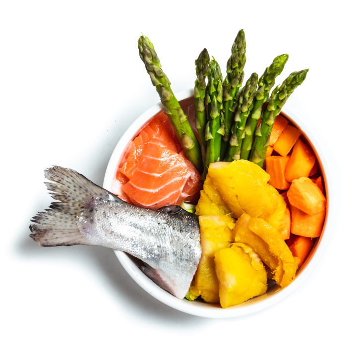 Grain-Free Salmon with Trout, Sweet Potato &amp; Asparagus